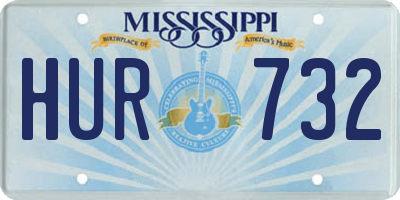 MS license plate HUR732