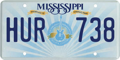 MS license plate HUR738