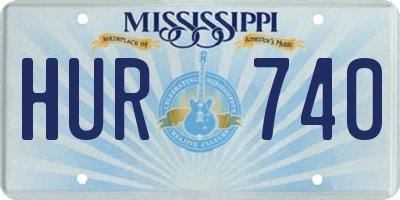 MS license plate HUR740