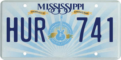 MS license plate HUR741
