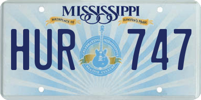 MS license plate HUR747