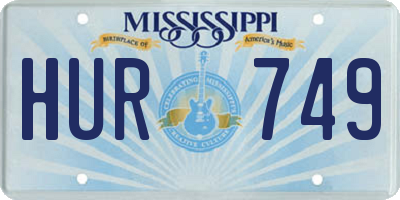 MS license plate HUR749