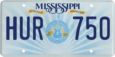 MS license plate HUR750
