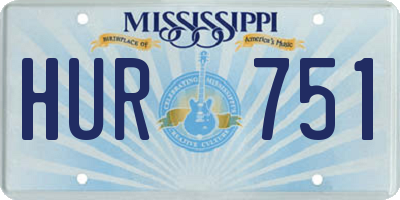 MS license plate HUR751