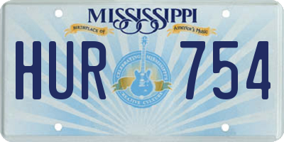 MS license plate HUR754