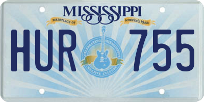 MS license plate HUR755