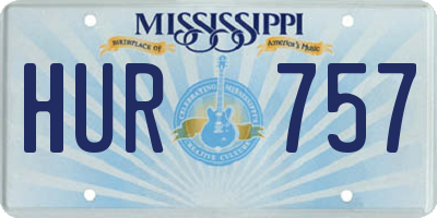 MS license plate HUR757