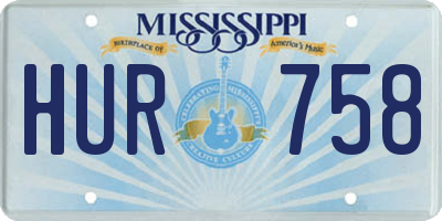 MS license plate HUR758