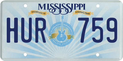 MS license plate HUR759