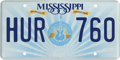 MS license plate HUR760