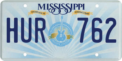 MS license plate HUR762
