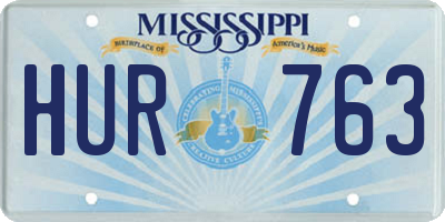 MS license plate HUR763