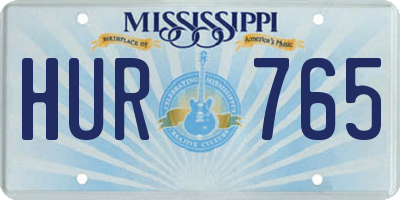 MS license plate HUR765