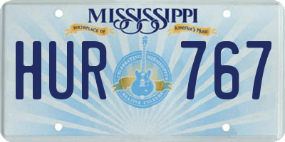 MS license plate HUR767