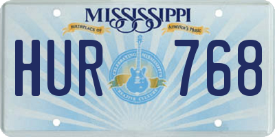 MS license plate HUR768