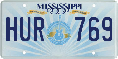 MS license plate HUR769