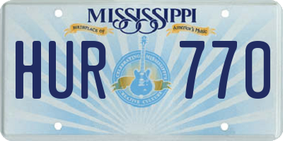 MS license plate HUR770