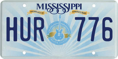 MS license plate HUR776