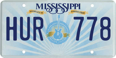 MS license plate HUR778