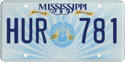 MS license plate HUR781