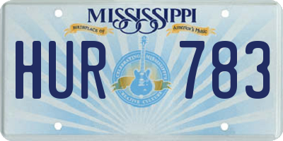 MS license plate HUR783