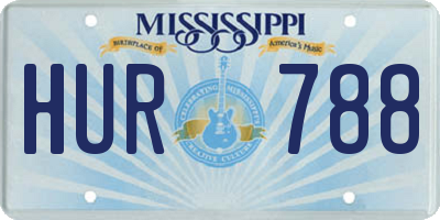 MS license plate HUR788