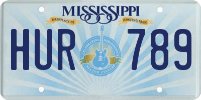MS license plate HUR789