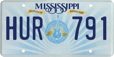 MS license plate HUR791