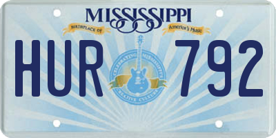 MS license plate HUR792