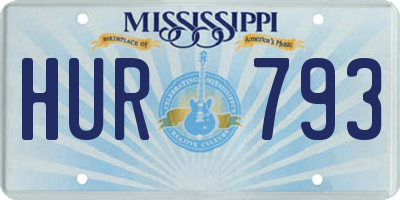 MS license plate HUR793