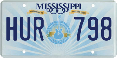 MS license plate HUR798