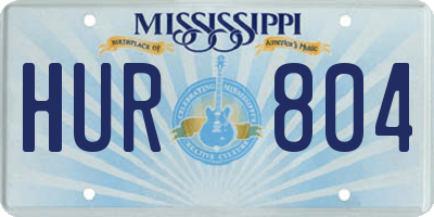MS license plate HUR804