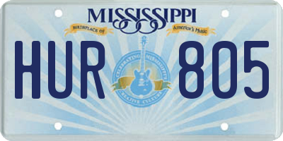 MS license plate HUR805