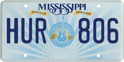 MS license plate HUR806