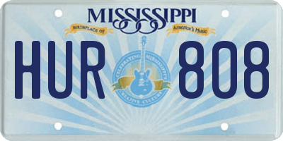 MS license plate HUR808