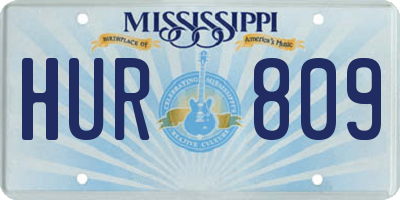 MS license plate HUR809