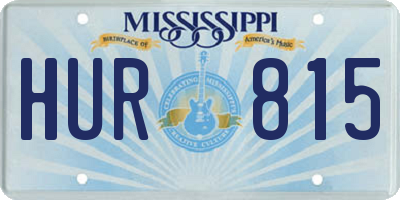 MS license plate HUR815