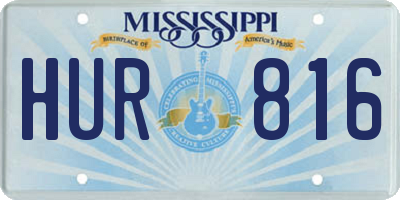 MS license plate HUR816
