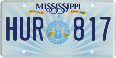 MS license plate HUR817