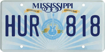 MS license plate HUR818