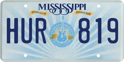 MS license plate HUR819