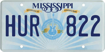 MS license plate HUR822