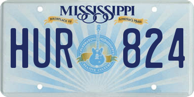 MS license plate HUR824