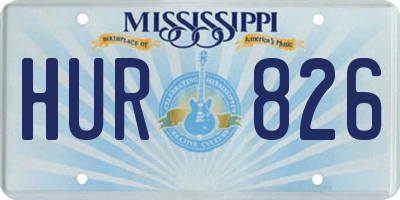 MS license plate HUR826