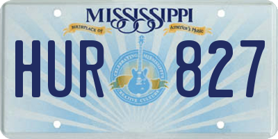 MS license plate HUR827