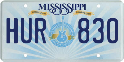 MS license plate HUR830