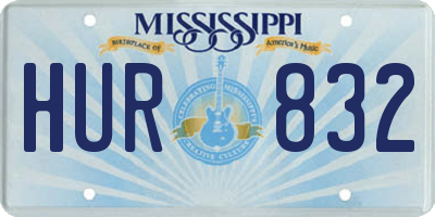 MS license plate HUR832