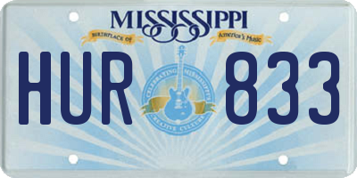 MS license plate HUR833