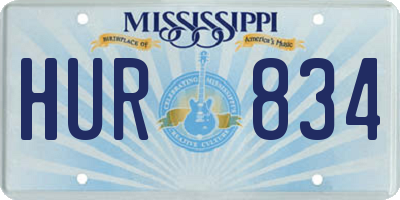 MS license plate HUR834