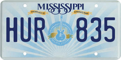 MS license plate HUR835